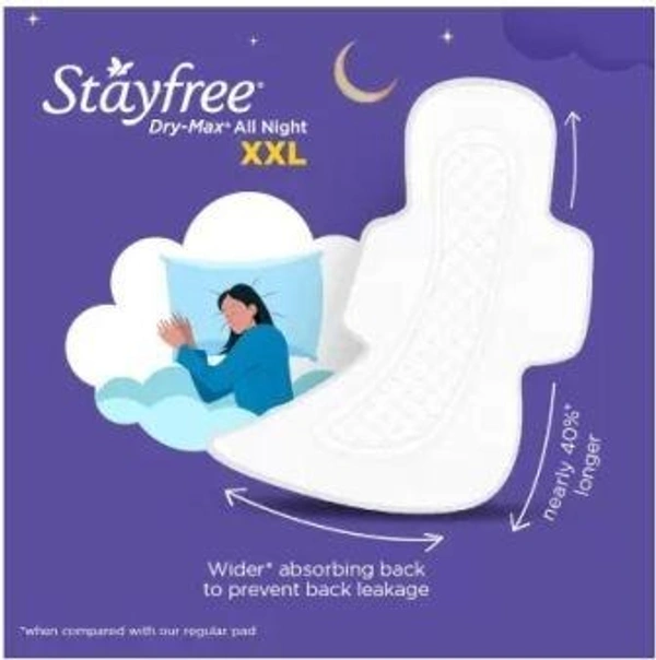 STAYFREE Dry-Max All Night XXL Wings Sanitary Pad  (Pack of 14)