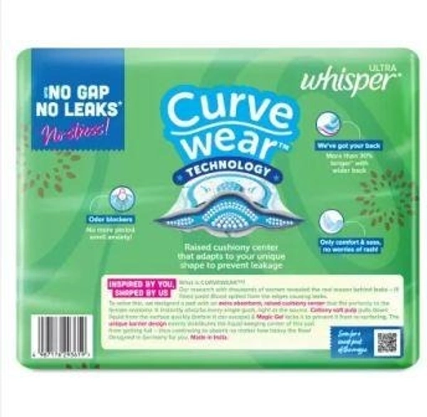 Whisper ULTRA HYGIENE+COMFORT XL+ ,PROTECTION FOR HEAVY FLOW Sanitary Pad  (5 unit Extra in Pack)  (Pack of 55)