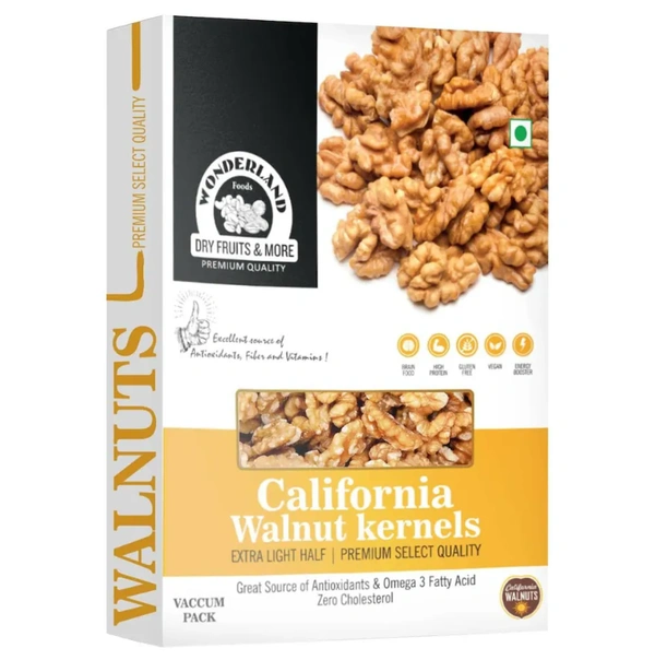 WONDERLAND FOODS California Walnut Kernels (Akhrot Giri) | 200g Box