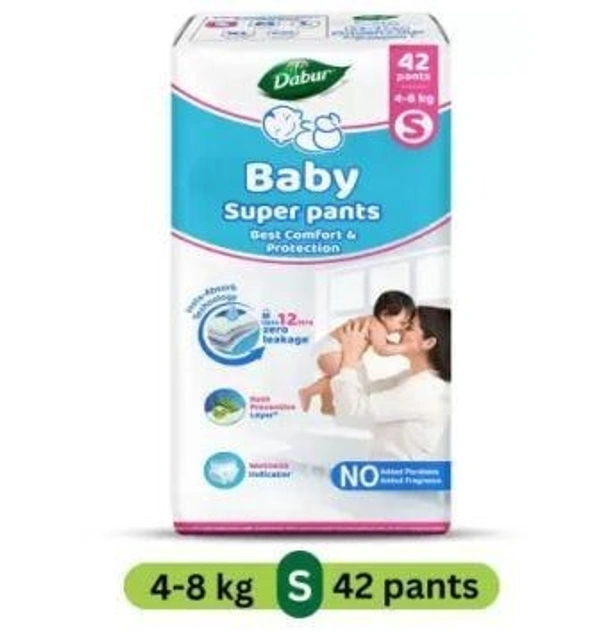 Dabur Baby Super Pants Insta-Absorb Technology - S  (42 Pieces)