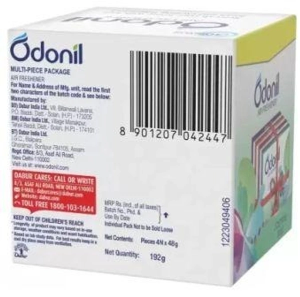 Odonil Bathroom Air Freshener | Assorted Blocks | Mixed Fragrance | Long Lasting Odour Blocks  (4 x 48 g)