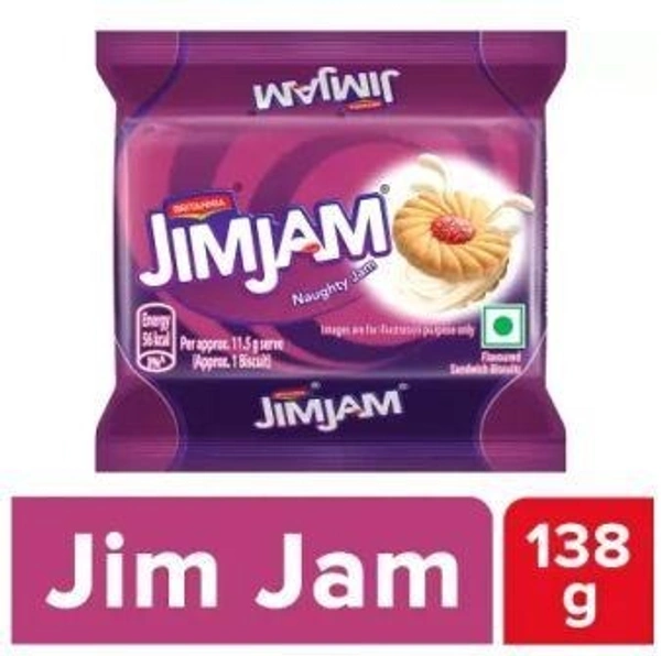 BRITANNIA Treat Jim Jam Cream Sandwich Biscuit  (138 g)
