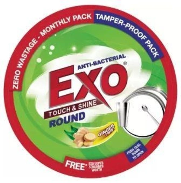 Exo Touch & Shine Round Dishwash Bar  (Scrubber Worth Rs.10 Free)  (500 g)