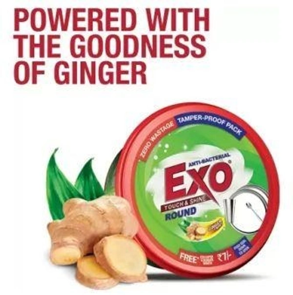 Exo Touch & Shine Round Dishwash Bar  (Scrubber Worth Rs.10 Free)  (500 g)