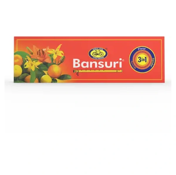 Cycle Pure Bansuri 3 in 1 Agarbatti, Sandal, Floral, Woody Fragranace Floral  (101 Units, Set of 1)