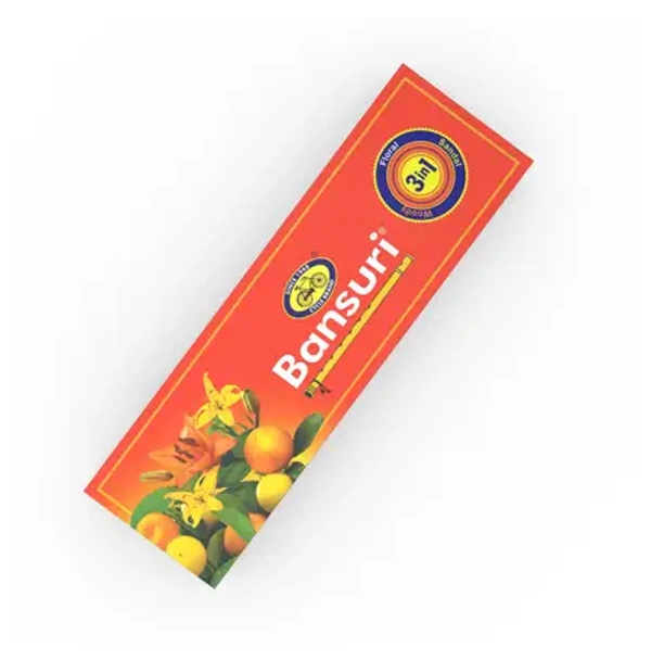 Cycle Pure Bansuri 3 in 1 Agarbatti, Sandal, Floral, Woody Fragranace Floral  (101 Units, Set of 1)