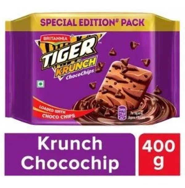 BRITANNIA Tiger Krunch Chocochips Sweet & Salty Biscuit (Meetha-Namkeen Biscuit)  (4 x 100 g)