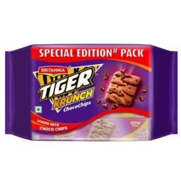 BRITANNIA Tiger Krunch Chocochips Sweet & Salty Biscuit (Meetha-Namkeen Biscuit)  (4 x 100 g)