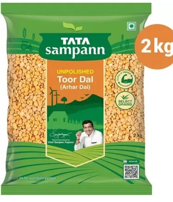 Tata Sampann Yellow Toor/Arhar Dal (Toor Dal) (Split)  (2 kg)