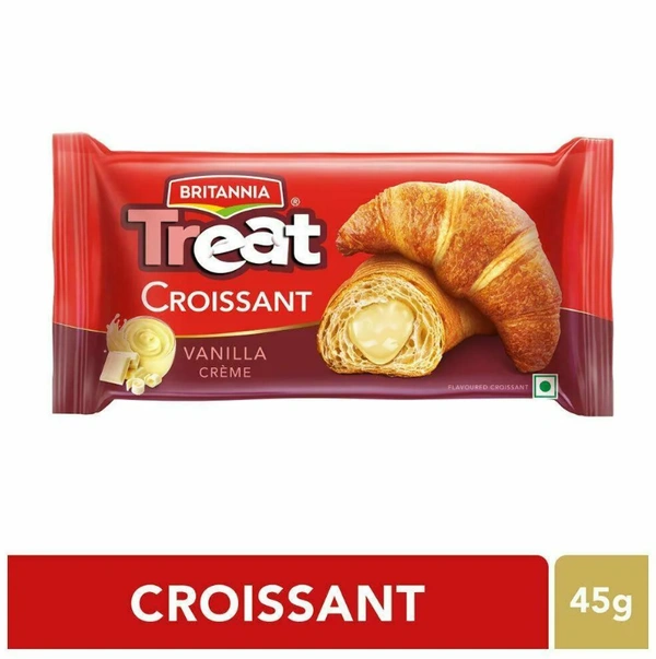 Britannia Treat Vanilla Creme Croissant 45 g (Pack)