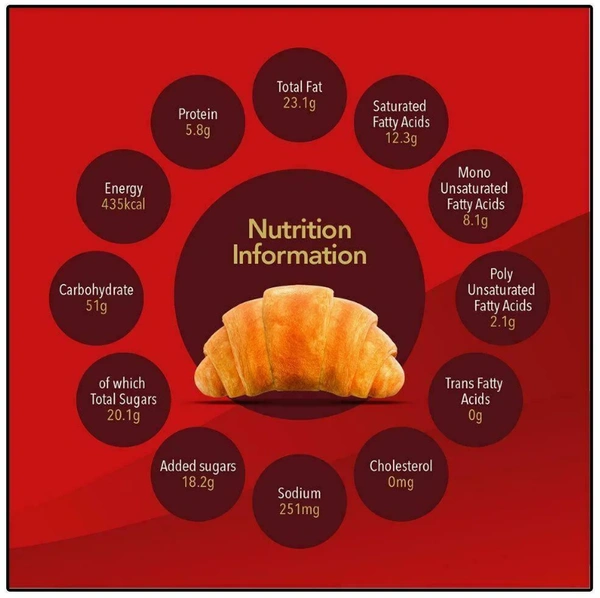 Britannia Treat Cocoa Creme Croissant 45 g (Pack)