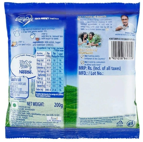 Nestle EveryDay Dairy Whitener 200 g (Pouch)