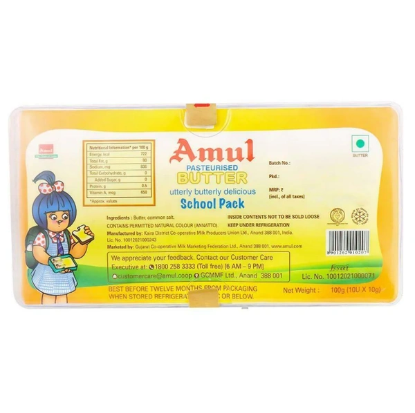 Amul School Pack Butter 100 g (Pack of 10)