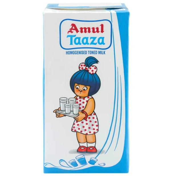 Amul Taaza Homogenised Toned Milk 1 L (Tetra Pak)
