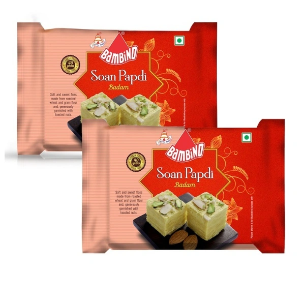 Bambino Soan Papdi Badam Flavour Each 205 Gms X Pack of 2 (410 Gms)