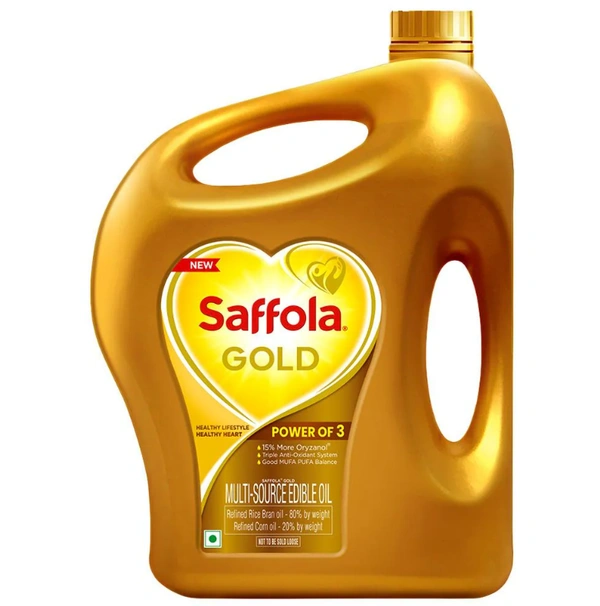 Saffola Gold Rice Bran And Corn Based Blended Oil 3 L