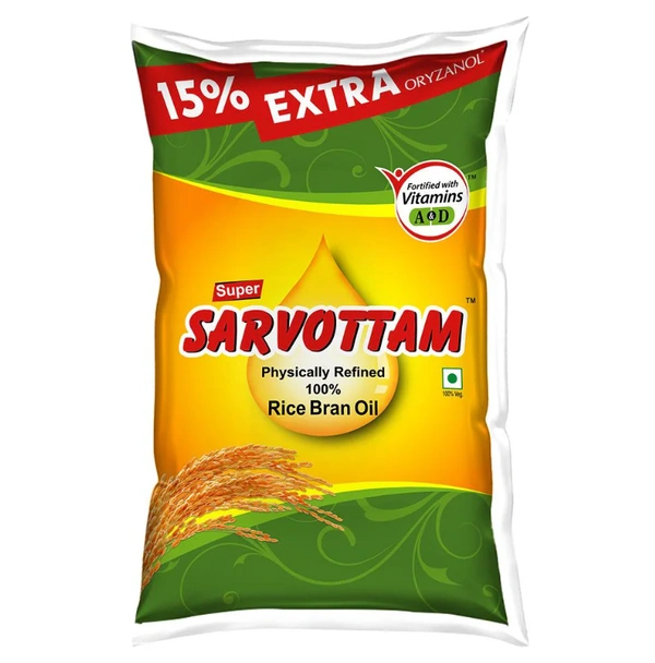 Super Sarvottam Physically Refined Rice Bran Oil 1 L