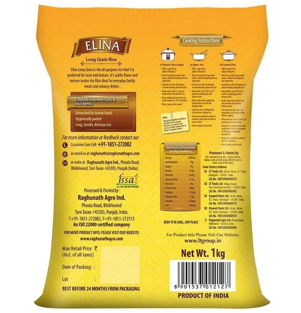 Elina Long Grain Rice 1 kg