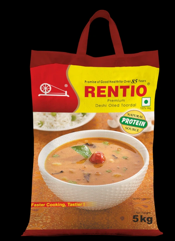 RENTIO 5 Kg Oiled Toor Dal | Fresh Premium Desi Oily Tur/Arhar Dal