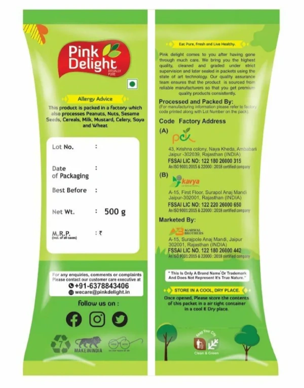 Pink Delight Dry Unpolished Arhar Daal| Toor Daal| Sambhar Daal | 500 GM (PACK OF 2)