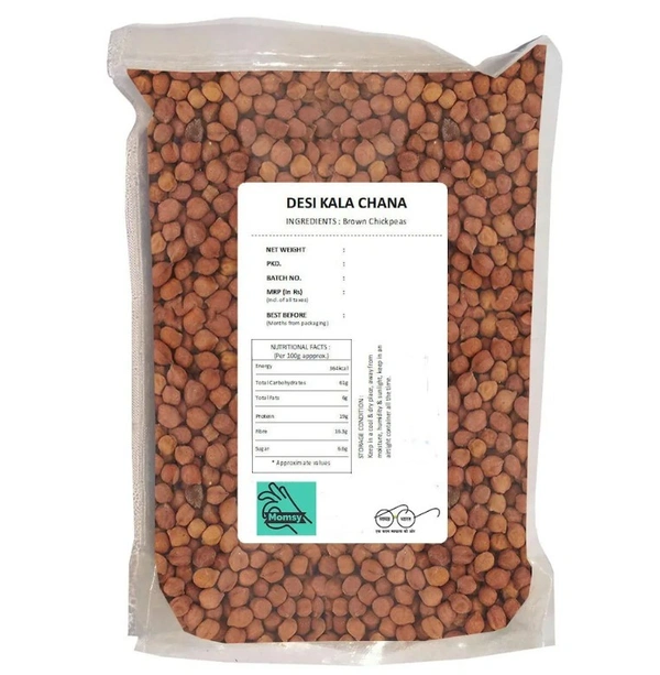 Momsy Premium Rich in Protein, Full of Taste, Hygienically Packed Kala Chana | Chickpeas (450gm)