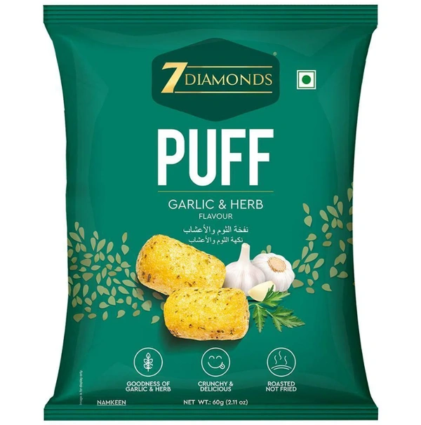 7 Diamonds Garlic & Herb Flavour Puff 60 g