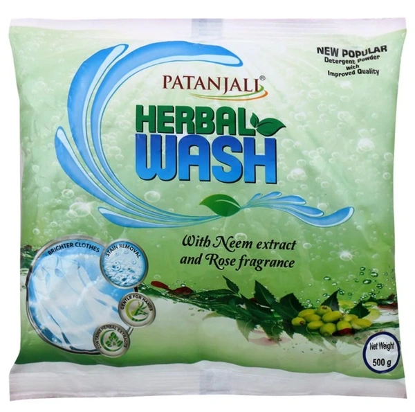 Patanjali Herbal Wash Neem & Rose Detergent Powder 500 g