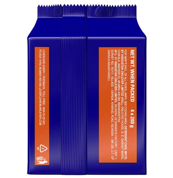 Surf Excel Detergent Bar 200 g (Pack of 4)