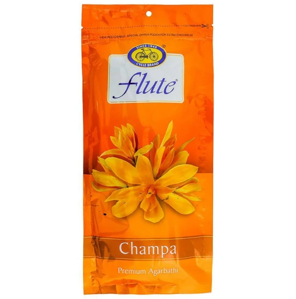 Cycle Flute Champa Ziplock Agarbatti 125 g