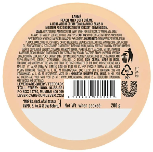 Lakme Peach Milk Soft Cream 200 g