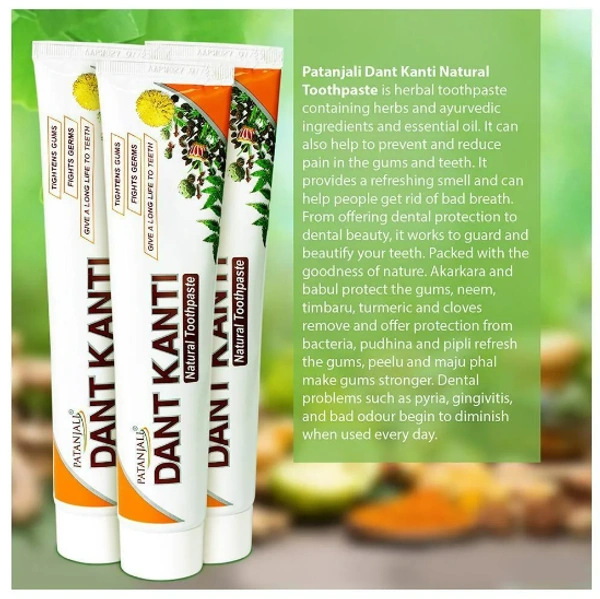 Patanjali Dant Kanti Natural Toothpaste (200+ 200+ 100) g