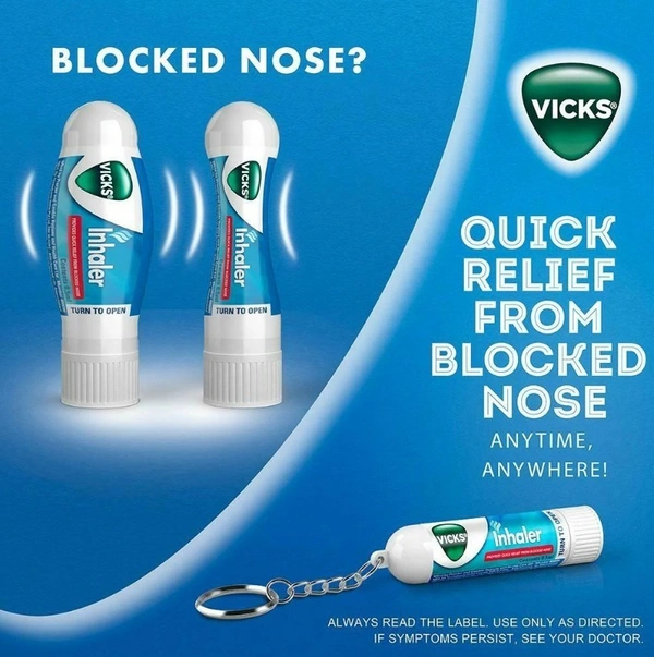 Vicks Inhaler with Keychain 0.5 ml (Pack of 2)