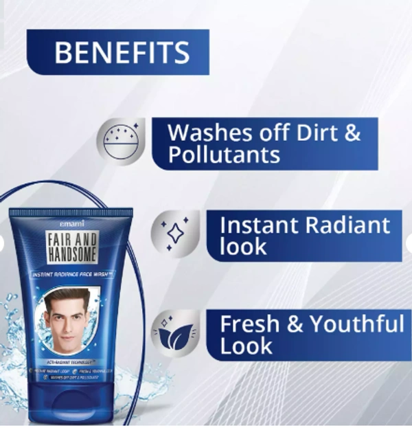 Fair And Handsome Instant Radiance Face Wash - 100 Gm