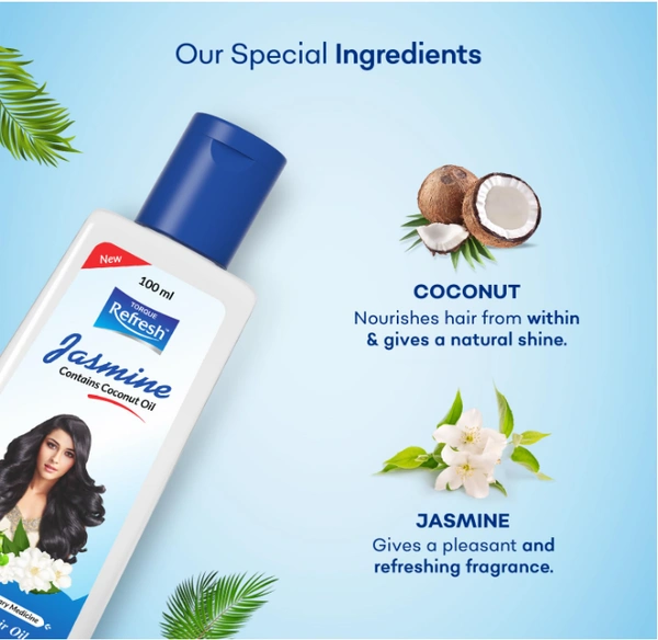 Torque's Refresh Jasmine Coconut Hair Oil - 100 ml - Pack of 4