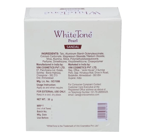 White Tone Pearl Face Powder with Sandal 30gms