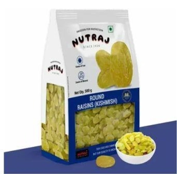 Nutraj Round Kishmish Raisins  (500 g)
