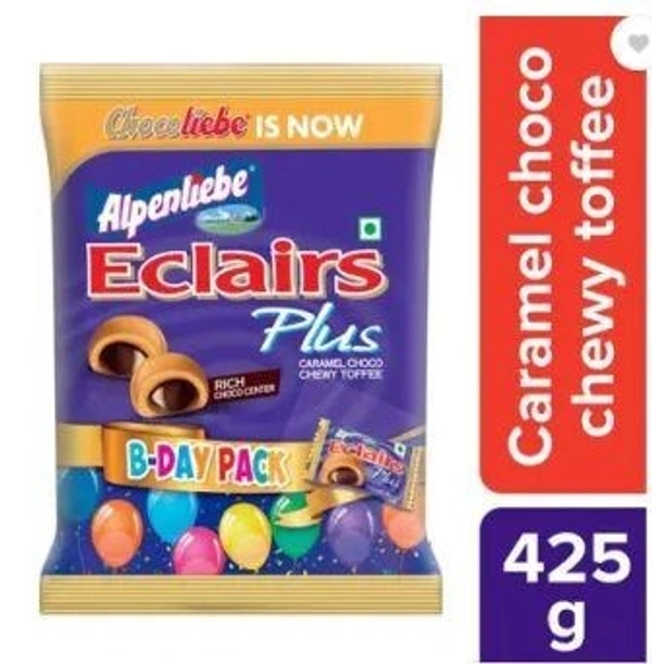 Alpenliebe Eclairs Plus Chocolate, Caramel Toffee  (425 g)