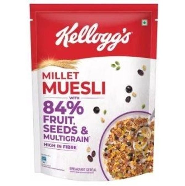 Kellogg's Millet Muesli 84% Fruit, Seed & Multigrain Pouch  (500 g)
