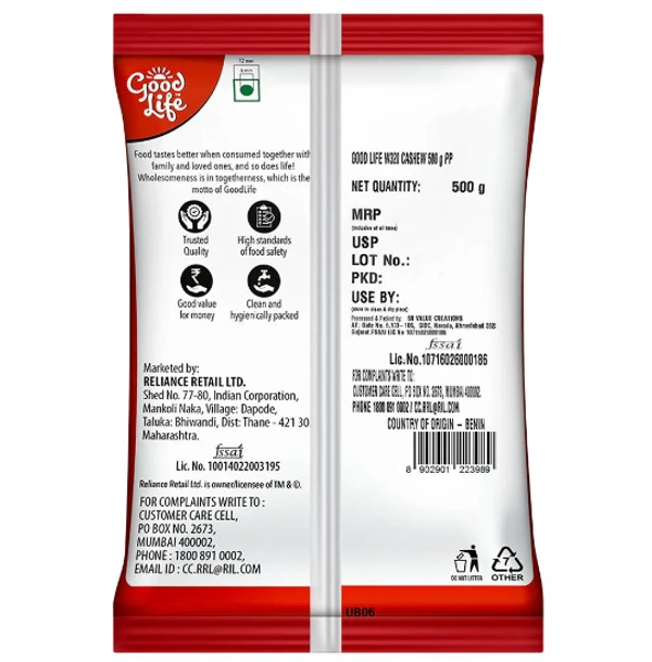 Good Life (W320) Cashews / Kaju 500 g