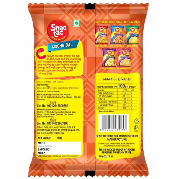 Snactac Moong Dal 150 g