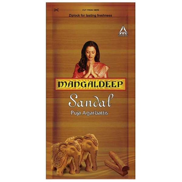 Mangaldeep Sandal Ziplock Puja Agarbatti 108 pcs