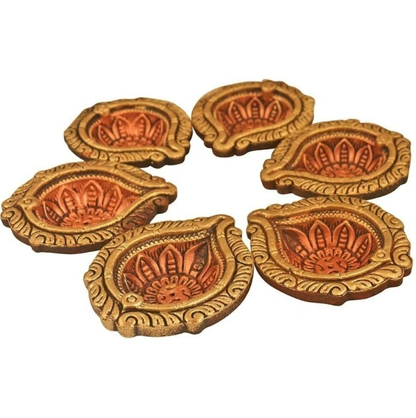 Pan Aroma Assorted Clay Deep Diya (Set of 6)
