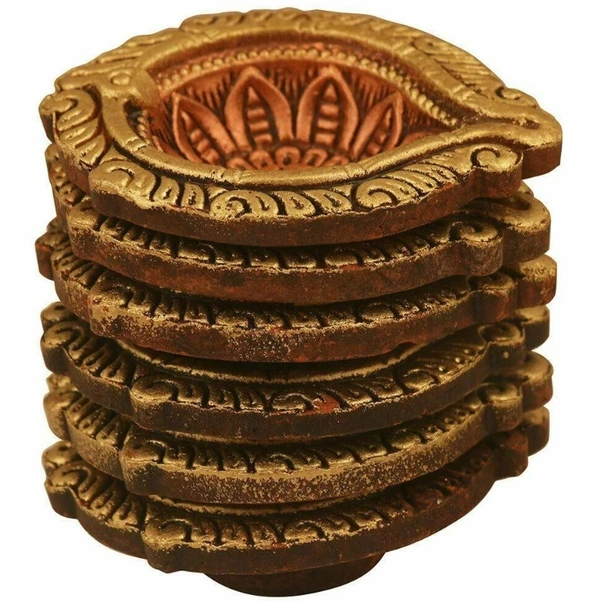 Pan Aroma Assorted Clay Deep Diya (Set of 6)