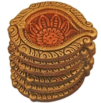 Pan Aroma Assorted Clay Deep Diya (Set of 6)