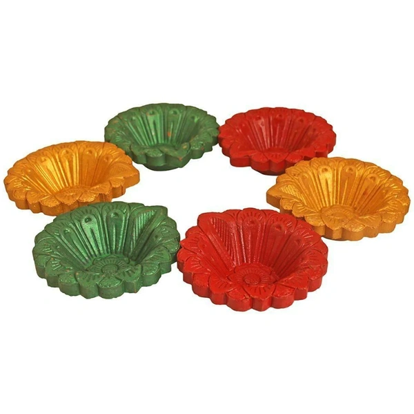 Pan Aroma Assorted Clay Deep Diya (Set of 6)