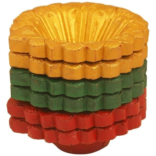 Pan Aroma Assorted Clay Deep Diya (Set of 6)