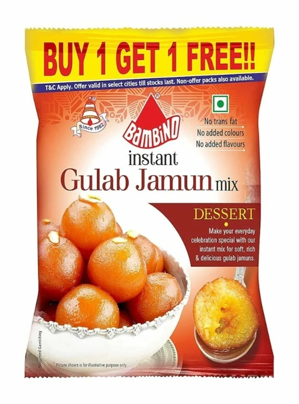 Bambino Instant Gulab Jamun Mix 160 Gms (Buy One Get One)