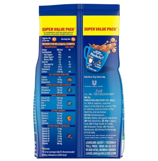 HORLICKS Chocolate Delight Flavor  (750gm)