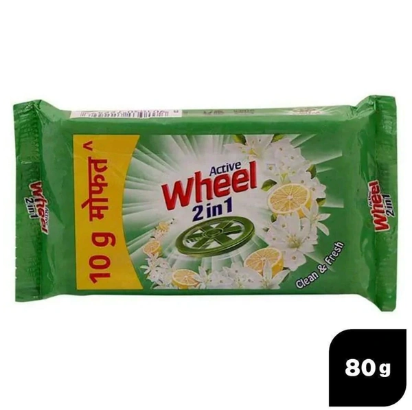 Active Wheel 2 in 1 Clean & Fresh Detergent Bar 80 g