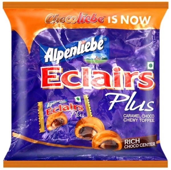 Alpenliebe Eclairs Plus Choco Caramel Chewy Toffee 136 g